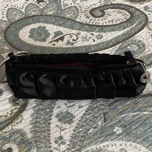 Steve Madden Black Satin Wristlet
